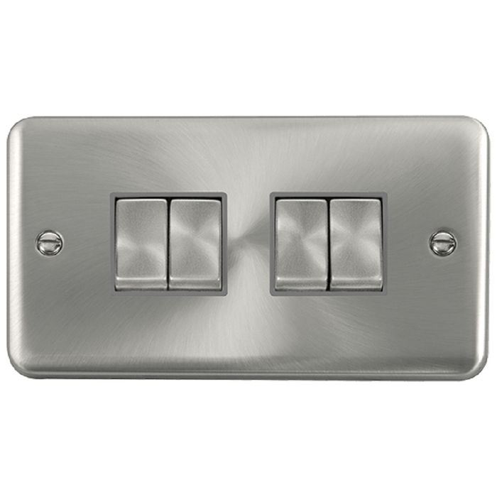 Click Deco Plus Satin Chrome 4G Light Switch DPSC414GY