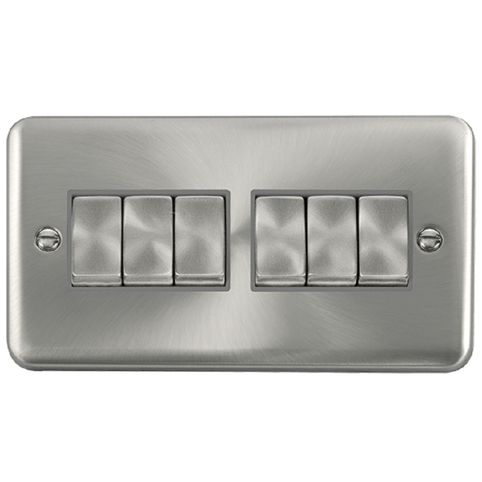 Click Deco Plus Satin Chrome 6G Light Switch DPSC416GY