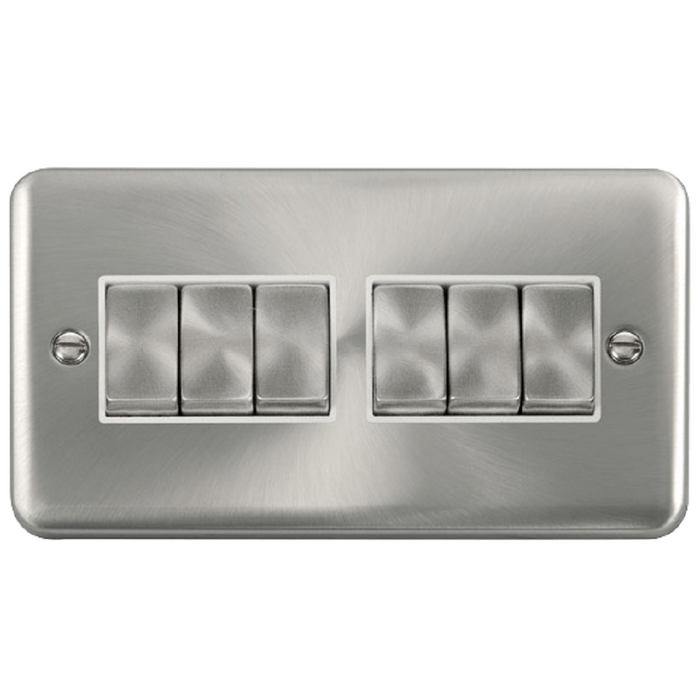 Click Deco Plus Satin Chrome 6G Light Switch DPSC416WH