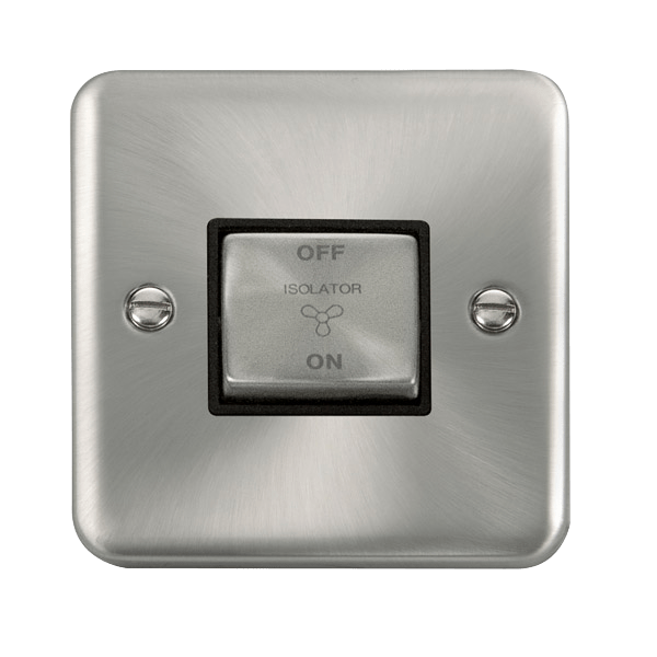 Click Deco Plus Satin Chrome 10A Fan Isolator Switch DPSC520BK