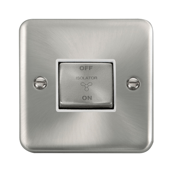 Click Deco Plus Satin Chrome 10A Fan Isolator Switch DPSC520WH