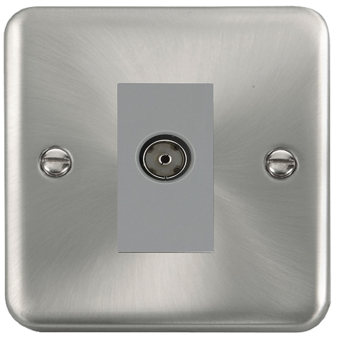 Click Deco Plus Satin Chrome Isolated TV Socket DPSC158MGY