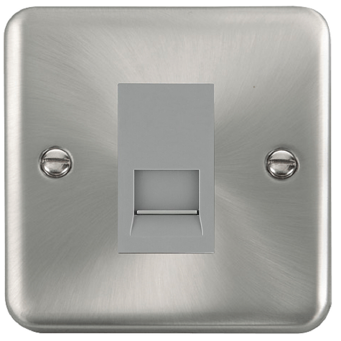 Click Deco Plus Satin Chrome Master Telephone Socket DPSC120MGY