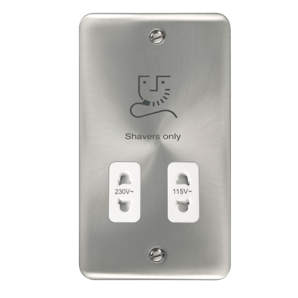 Click Deco Plus Satin Chrome Shaver Socket DPSC100WH