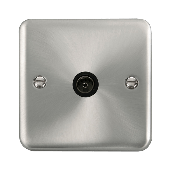 Click Deco Plus Satin Chrome TV Socket DPSC065BK