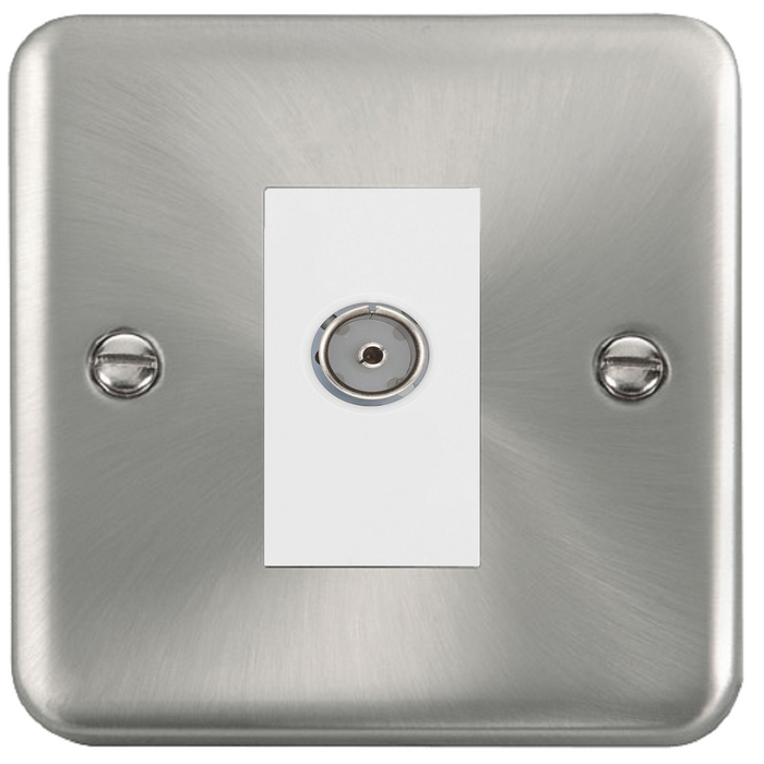 Click Deco Plus Satin Chrome TV Socket DPSC065MWH