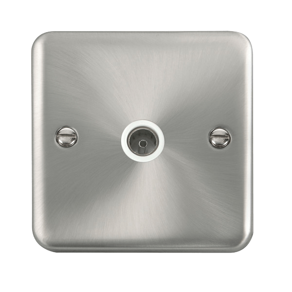 Click Deco Plus Satin Chrome TV Socket DPSC065WH