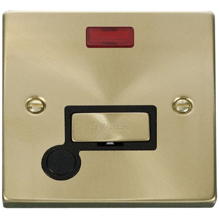 Click Deco Satin Brass 13A Fused Connection Unit with Neon and Flex VPSB553BK Available from RS Electrical Supplies