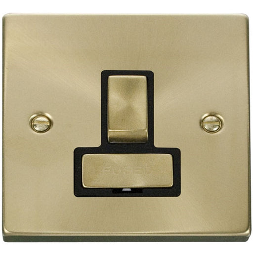 Click Deco Satin Brass 13A Switched Spur VPSB751BK Available from RS Electrical Supplies