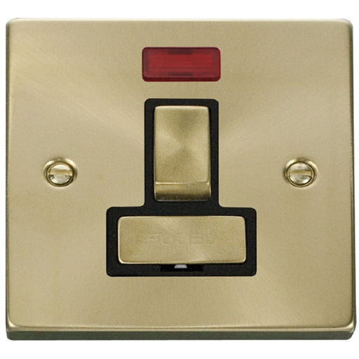 Click Deco Satin Brass 13A Switched Spur with Neon VPSB752BK Available from RS Electrical Supplies