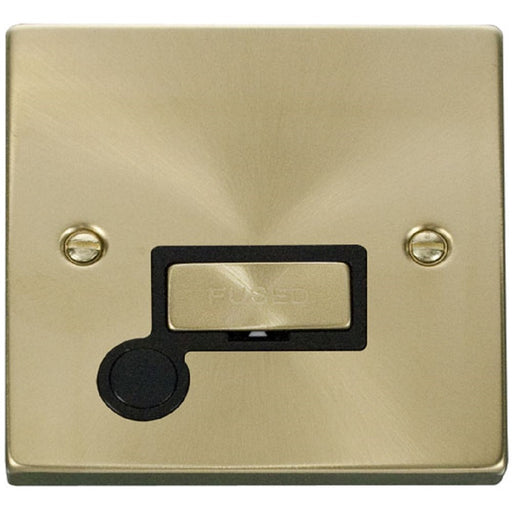 Click Deco Satin Brass 13A Unswitched Spur with Flex VPSB550BK Available from RS Electrical Supplies