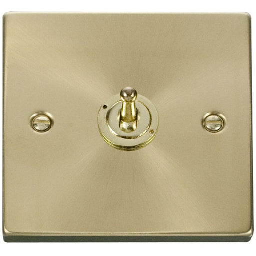 Click Deco Satin Brass 1G Toggle Switch VPSB421 Available from RS Electrical Supplies