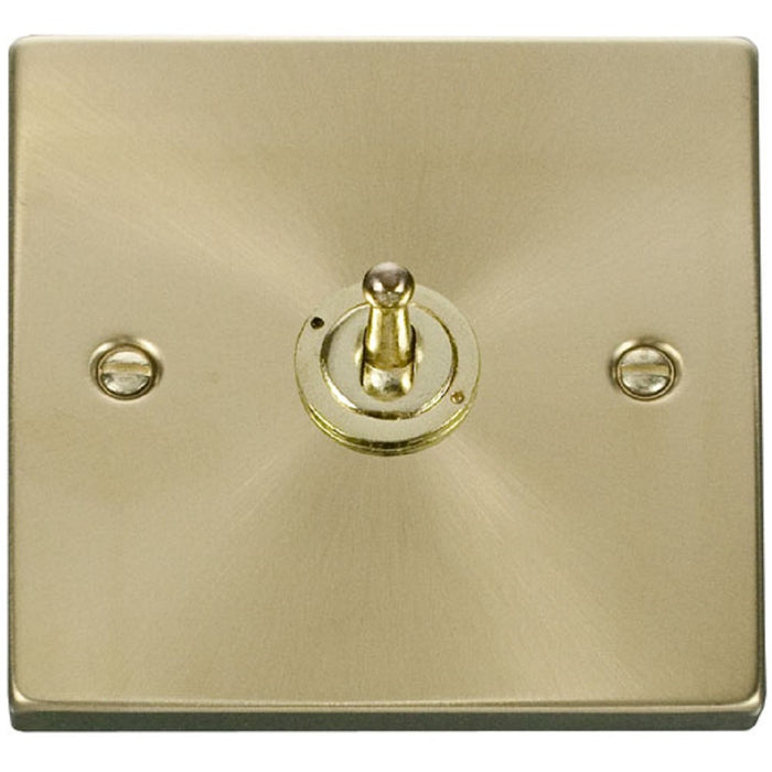 Click Deco Satin Brass 1G Toggle Switch VPSB421 Available from RS Electrical Supplies