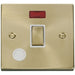 Click Deco Satin Brass 20A Double Pole Switch with Neon and Flex VPSB523WH Available from RS Electrical Supplies