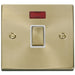 Click Deco Satin Brass 20A Double Pole Switch with Neon VPSB723WH Available from RS Electrical Supplies