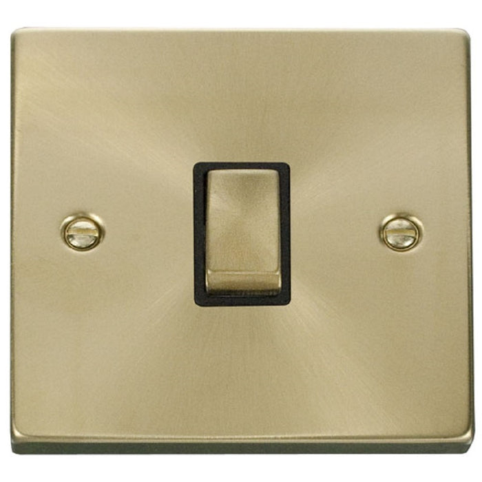 Click Deco Satin Brass 20A Double Pole Switch VPSB722BK Available from RS Electrical Supplies