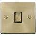 Click Deco Satin Brass 20A Double Pole Switch VPSB722BK Available from RS Electrical Supplies