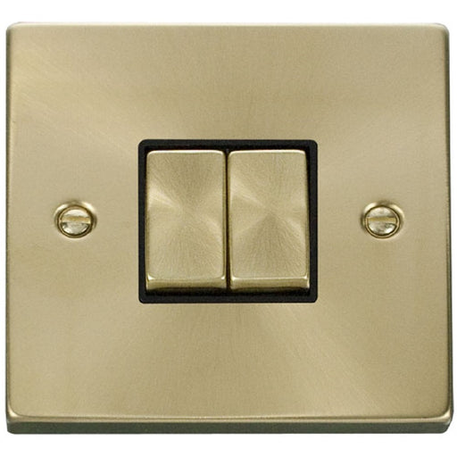 Click Deco Satin Brass 2G Light Switch VPSB412BK Available from RS Electrical Supplies