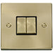 Click Deco Satin Brass 2G Light Switch VPSB412BK Available from RS Electrical Supplies