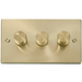 Click Deco Satin Brass 3G LED Dimmer Switch VPSB163 Available from RS Electrical Supplies