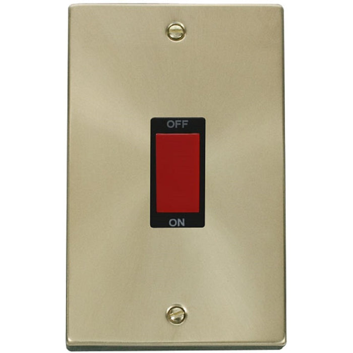 Click Deco Satin Brass 45A Cooker Switch VPSB202BK Available from RS Electrical Supplies