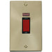 Click Deco Satin Brass 45A Cooker Switch with Neon VPSB203BK Available from RS Electrical Supplies