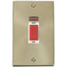 Click Deco Satin Brass 45A Cooker Switch with Neon VPSB203WH Available from RS Electrical Supplies