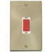 Click Deco Satin Brass 45A Cooker Switch VPSB202WH Available from RS Electrical Supplies