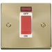 Click Deco Satin Brass 45A Cooker Switch with Neon VPSB201WH Available from RS Electrical Supplies