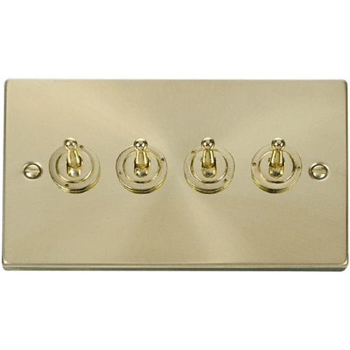 Click Deco Satin Brass 4G Toggle Switch VPSB424 Available from RS Electrical Supplies