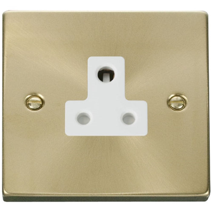 Click Deco Satin Brass 5A Unswitched Socket VPSB038WH Available from RS Electrical Supplies