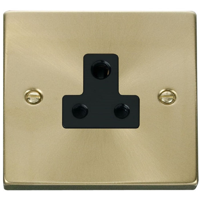 Click Deco Satin Brass 5A Unswitched Socket VPSB038BK Available from RS Electrical Supplies