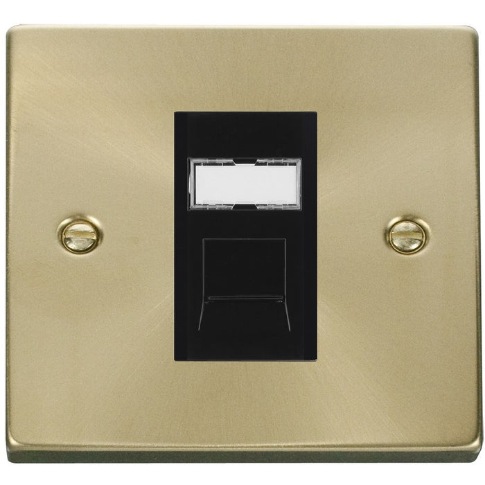 Click Deco Satin Brass Cat6 Data Socket VPSBRJ456BK | RS Electrical ...