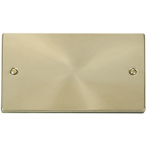 Click Deco Satin Brass Double Blank Plate VPSB061 Available from RS Electrical Supplies