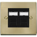 Click Deco Satin Brass Double Cat6 Data Socket VPSBRJ4562BK Available from RS Electrical Supplies