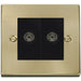 Click Deco Satin Brass Double Isolated TV Socket VPSB159MBK Available from RS Electrical Supplies