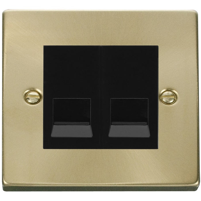 Click Deco Satin Brass Double Master Telephone VPSB121MBK Available from RS Electrical Supplies