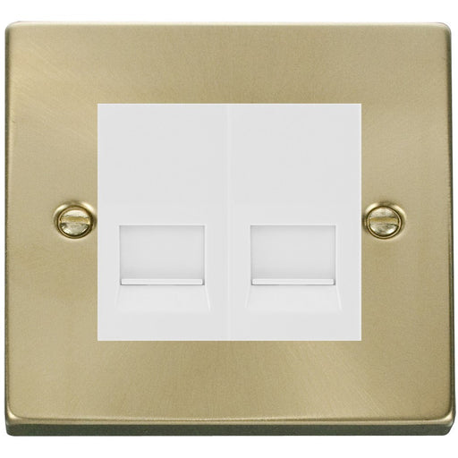 Click Deco Satin Brass Double Master Telephone VPSB121MWH Available from RS Electrical Supplies