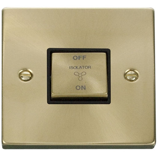 Click Deco Satin Brass 10A Fan Isolator Switch VPSB520BK Available from RS Electrical Supplies