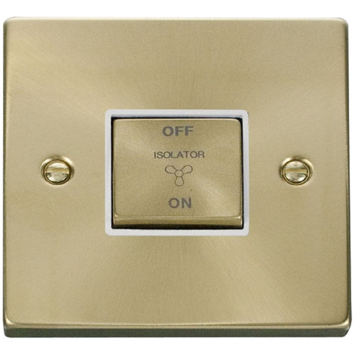 Click Deco Satin Brass 10A Fan Isolator Switch VPSB520WH Available from RS Electrical Supplies