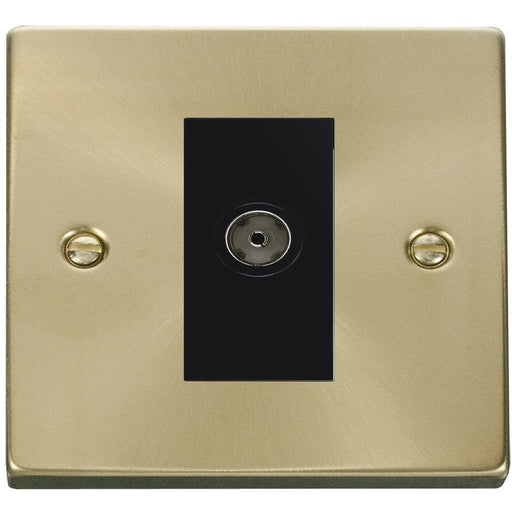 Click Deco Satin Brass Isolated TV Socket VPSB158MBK Available from RS Electrical Supplies