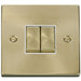 Click Deco Satin Brass 2G Light Switch VPSB412WH Available from RS Electrical Supplies