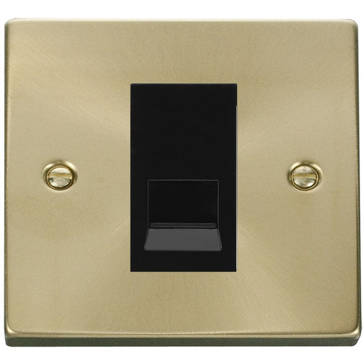 Click Deco Satin Brass Master Telephone Socket VPSB120MBK Available from RS Electrical Supplies