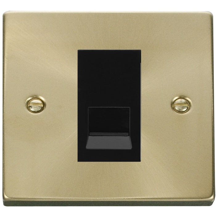 Click Deco Satin Brass Master Telephone Socket VPSB120MBK Available from RS Electrical Supplies