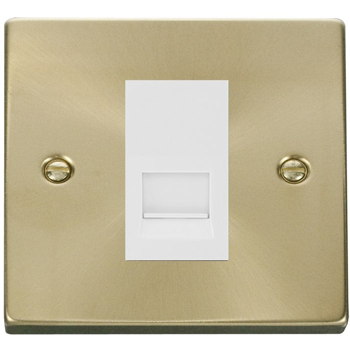 Click Deco Satin Brass Master Telephone Socket VPSB120MWH Available from RS Electrical Supplies