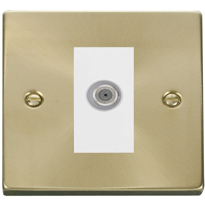 Click Deco Satin Brass Satellite Socket VPSB156MWH Available from RS Electrical Supplies