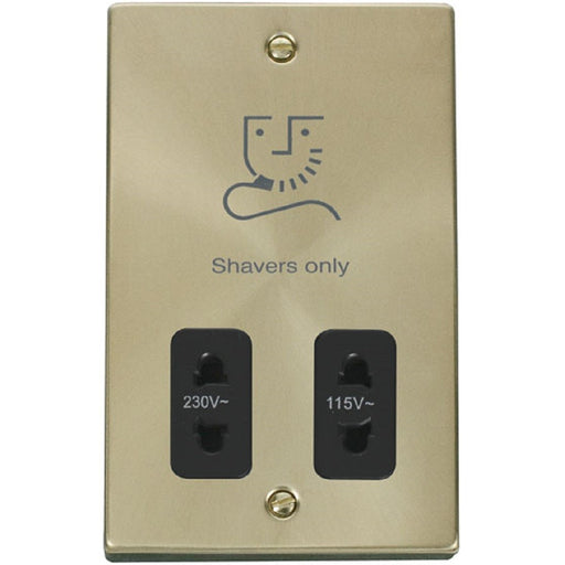 Click Deco Satin Brass Shaver Socket VPSB100BK Available from RS Electrical Supplies