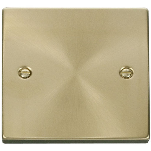 Click Deco Satin Brass Single Blank Plate VPSB060 Available from RS Electrical Supplies