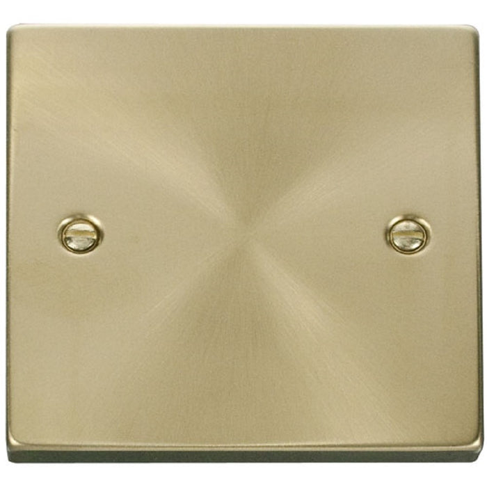 Click Deco Satin Brass Single Blank Plate VPSB060 Available from RS Electrical Supplies