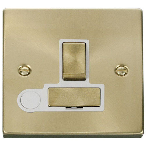 Click Deco Satin Brass 13A Switched Spur with Flex VPSB551WH Available from RS Electrical Supplies